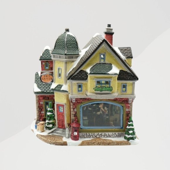 NORMAN ROCKWELL " POST OFFICE " SORTING MAIL * CHRISTMAS VILLAGE HOUSE * RARE * - Picture 1 of 14
